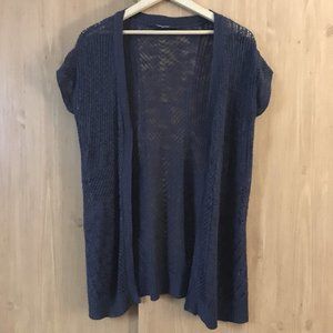 Vintage Y2K Point Zero Pointelle Knit Cap Sleeve Open Cardigan